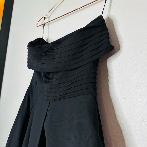 C/MEO COLLECTIVE Black Strapless Ribbed Side Slit Midi Dress Size Large - Picture 6 of 11